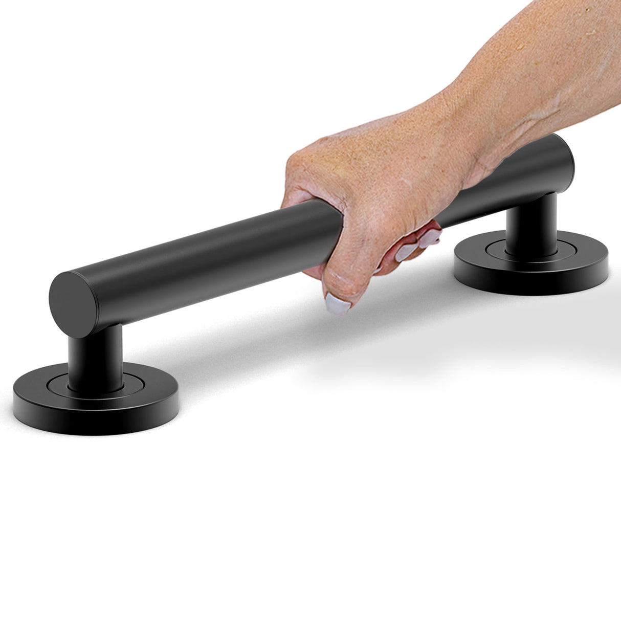 AquaChase ADA Compliant Grab Bar, 500lbs Weight Support for Bath Safety (12 inch, Matte Black)