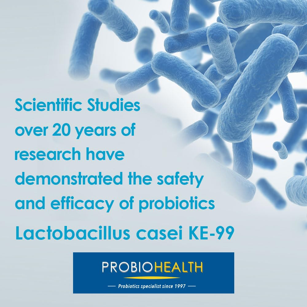 Probiohealth: Probiotics 6 Billion CFU, Probiotics for Women and Men, Lactobacillus casei (KE-99), FOS, Trehalose, Vegetarian Capsules, 60 Count