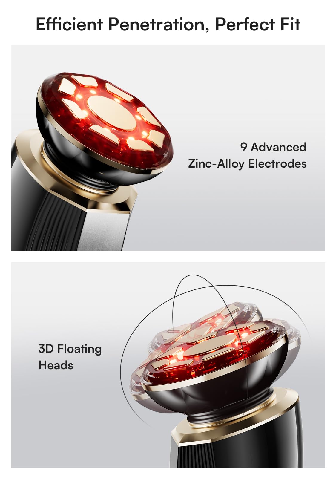 INIA Microcurrent Facial Device, 3-in-1 Facial Massager Red Light Therapy Beauty Device for Face and Neck Skin Rejuvenation Lifting, Tightening, Infusing, Effective Wrinkle and Puffiness Reduction