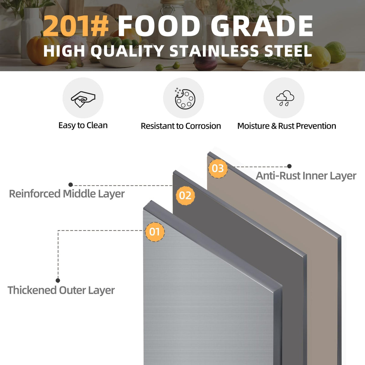 JFHID 48"x18" Stainless Steel Table with Wheels, Backsplash and Knife Blocks, Prep Tables for Commercial Kitchen Steel Countertop Work Table Workbench for Home Restaurant Garage