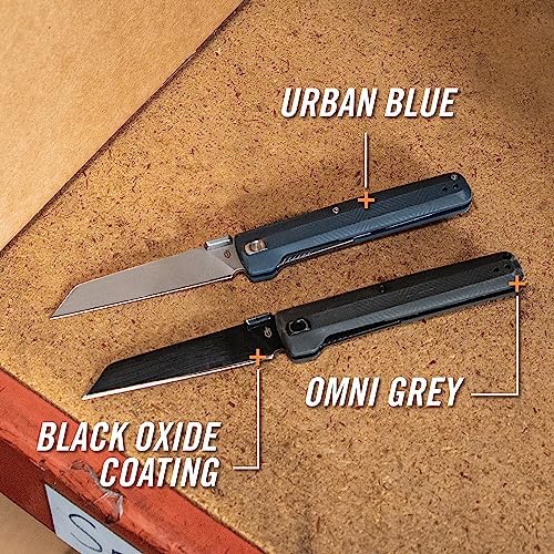 Gerber Gear Pledge Pocket Knife with Pocket Clip - 3.7" Full Panel Plain Edge Blade Folding Knife - EDC Gear and Equipment - Omni Gray