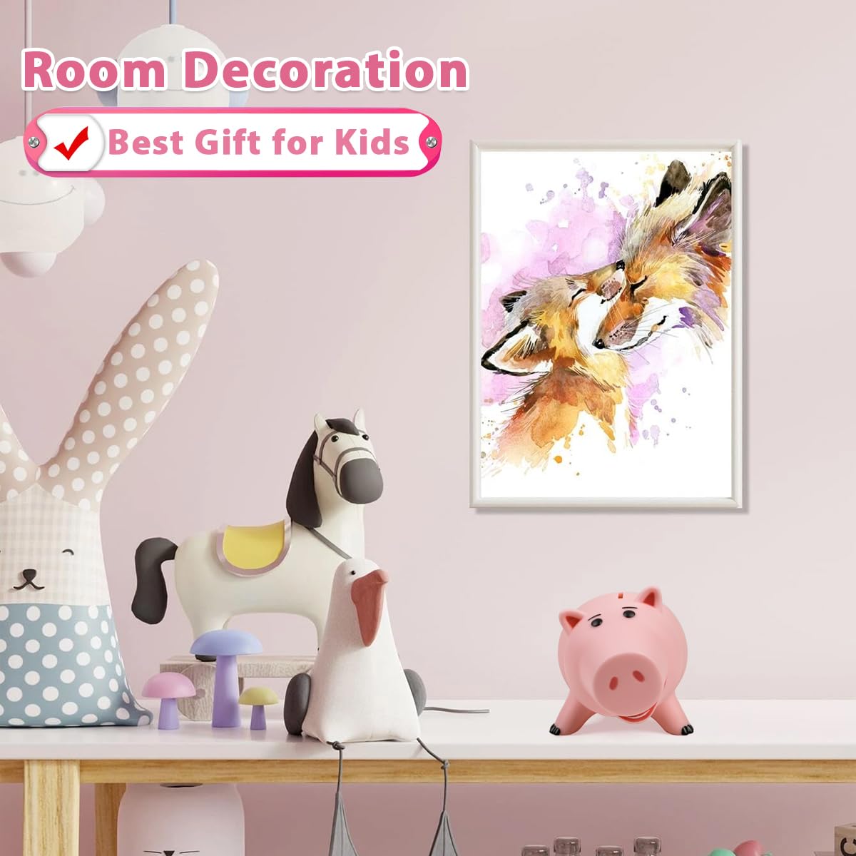 Piggy Bank Unbreakable Cute Pink Pig Money Bank Plastic Saving Coin Bank for Kids Christmas Birthday Toy Gift