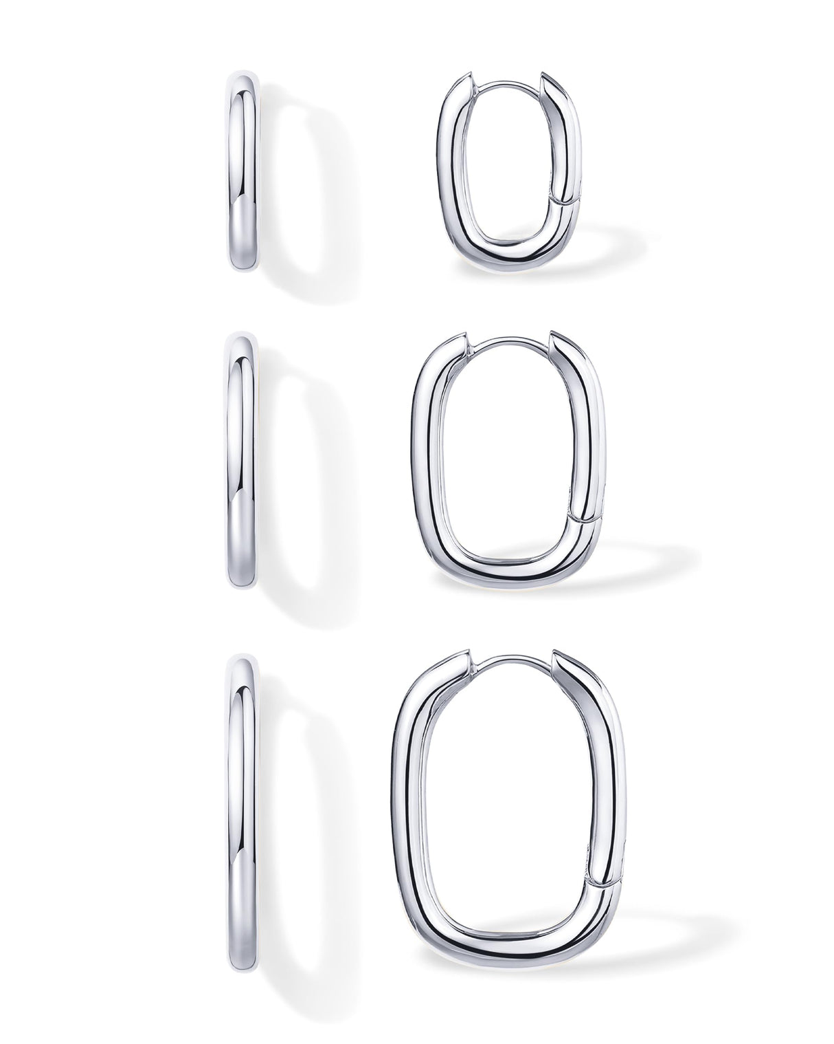 PAVOI Dainty Classic Huggie, White Gold, Size 14mm, 18mm, 22mm