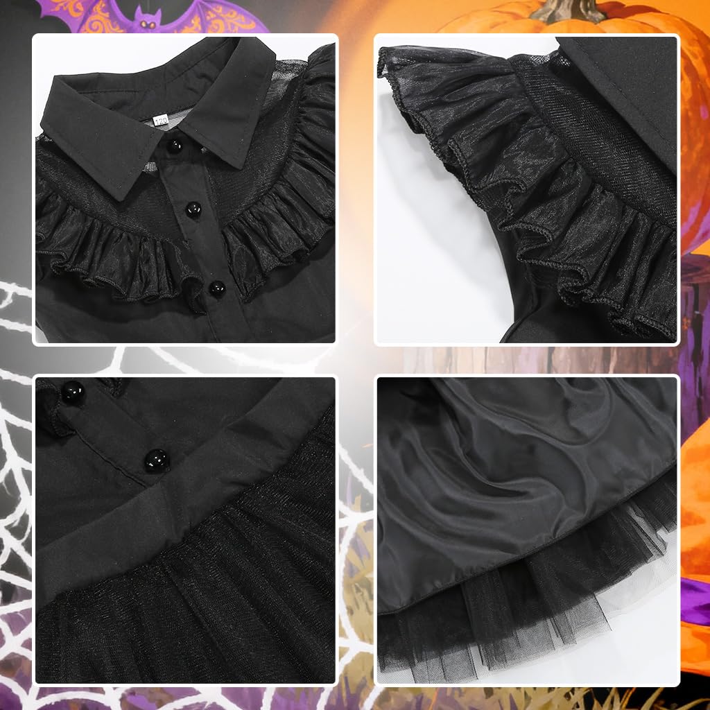 iTVTi Princess Black Dress for Girls Halloween Carnival Christmas Cosplay Costume, 2-3 Years(Tag 100)