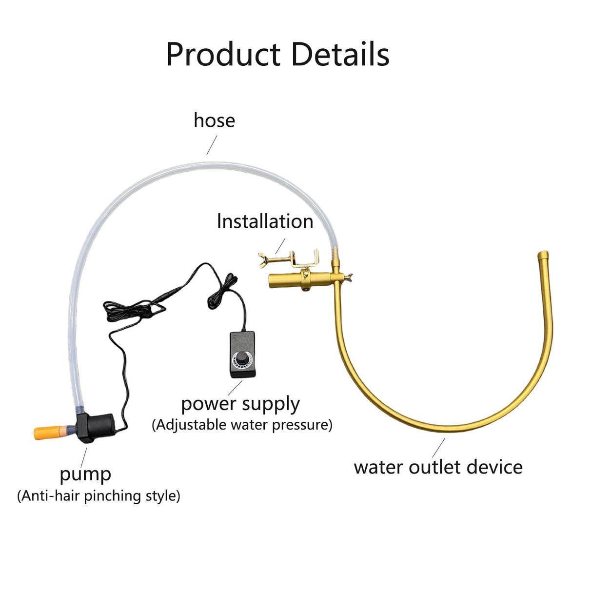 Generic Modern U-Shaped Head Spa Equipment Shampoo Bowl Waterfall Hydrotherapy Adjustable Fits Most Shampoo Basin Bed Massage Salon Equipment