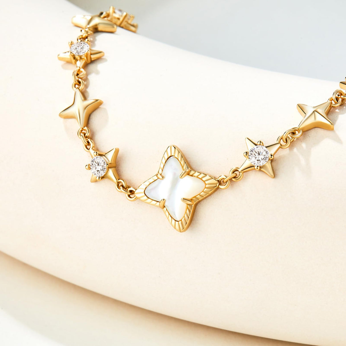 Cicy Bell Womens Bracelets 18k Gold Plated Adjustable Chain Link