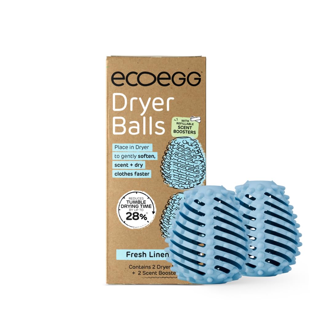 Ecoegg EEDE40FL Fresh Linen Scent Dryer Ball Solid 2 pk, 40, 2 Piece
