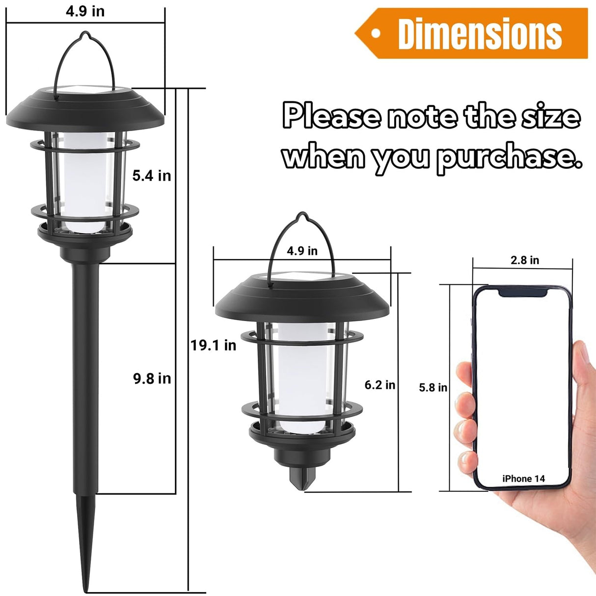 Dynaming 6 Pack Solar Flame Torch Lights Outdoor, Halloween Dual Use Flickering Flame Garden Light, Christmas Hanging Lanterns, Auto On/Off & Waterproof Lighting for Lawn Patio Yard Walkway Driveway