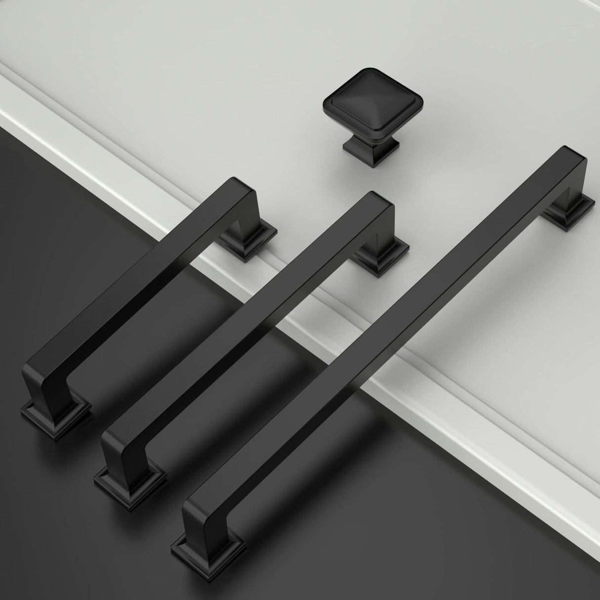 Amerdeco 6 Pack Matte Black Cabinet Pulls 5 Inch(128MM) Hole Centers Kitchen Cabinet Handles Cabinet Hardware Kitchen Handles for Cabinets Cupboard Handles Drawer Pulls ZH0019