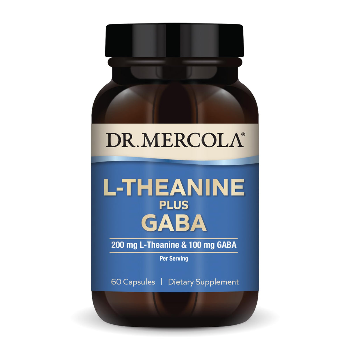 Dr. Mercola L-Theanine Plus GABA, 60 Capsules, Non-GMO, Gluten Free, Soy Free