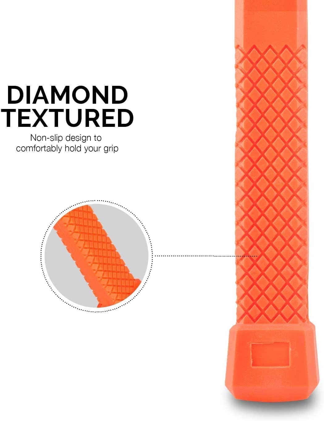 NEIKO 02848A 3 LB Dead Blow Hammer, Neon Orange | Unibody Molded | Checkered Grip | Spark and Rebound Resistant