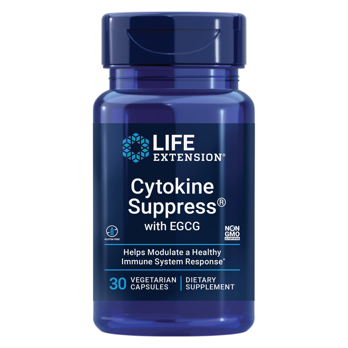 Life Extension Cytokine Suppress with EGCG - Inflammation Management Supplement - For Immune System Response - Non-GMO, Gluten-Free - 30 Vegetarian Capsules