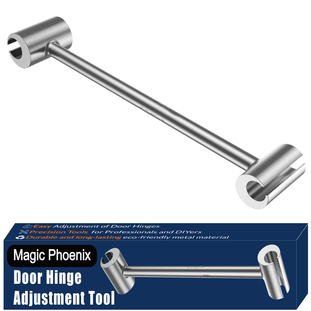 Magic Phoenix Hinges Gap Adjusting Wrench, Door Hinge Repair Tool, Upgraded Steel Double-ended Door Hinge Repair Wrench, Heavy-duty Door Hinge Adjustment Tool for Standard Round Bolts (0.748-0.99in)