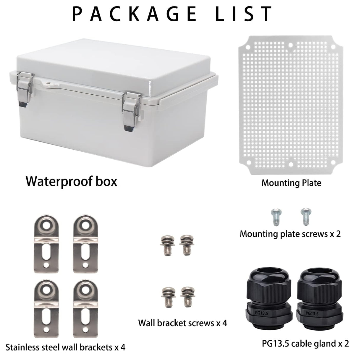 YETLEBOX Outdoor Waterproof Electrical Box Junction Box Weatherproof IP67 ABS Plastic Enclosure Switch Router Project Box Electronics DIY Enclosure With Mounting Plate Wall Bracket Grey 8.6"x6.6"x4.3"