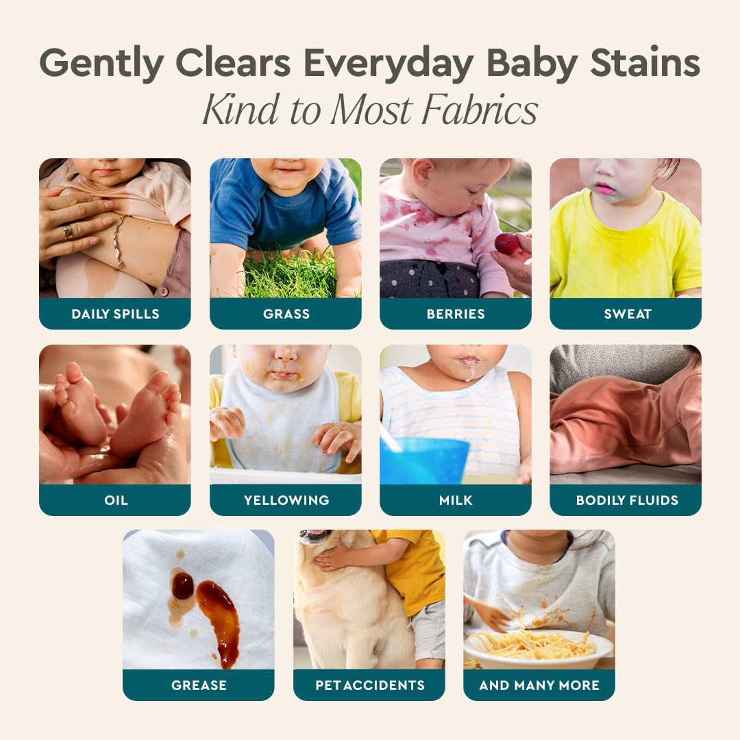 Puracy Stain Remover, Travel and Laundry Stain Cleaner for Clothes, Baby Essentials, Kids Stains, Oil and Fabric Spot Cleaner (Stain Remover Spray, 48 fl oz)