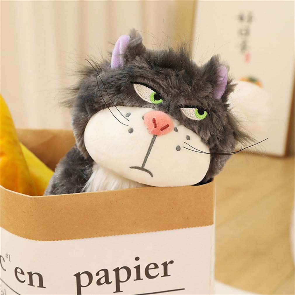 EASELR 12inch Angry Cat Stuffed Animal Toys, Cute Cat Kitten Plush Soft Kawaii Anime Plush Wicked Black Cat Plushies for Kids Birthday Christmas