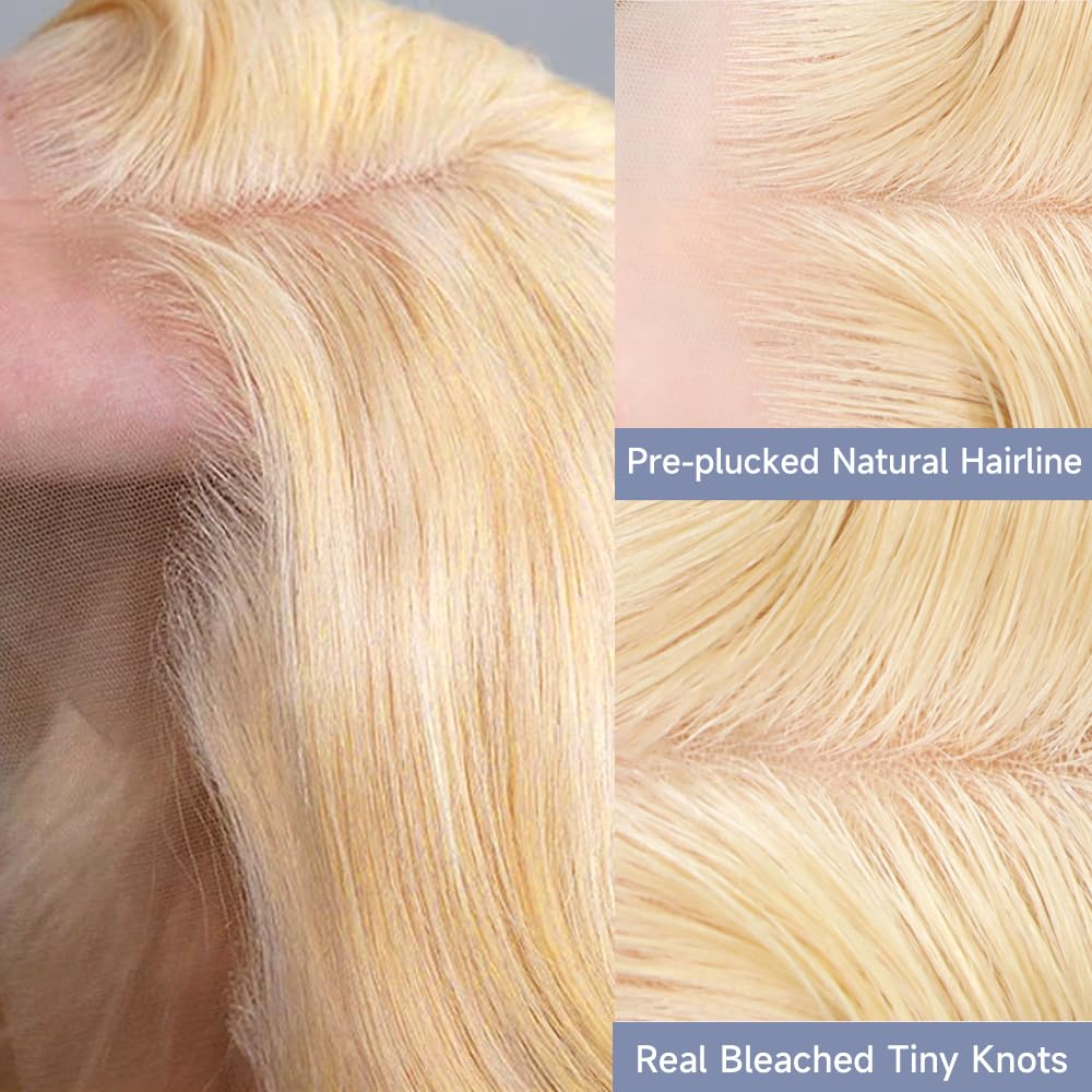613 13x6 Lace Front Wig Human Hair 210 Density Blonde Wig Human Hair 30 Inch Body Wave Lace Front Wigs Human Hair Pre Plucked 613 HD Lace Frontal Wig Human Hair 613 Wig