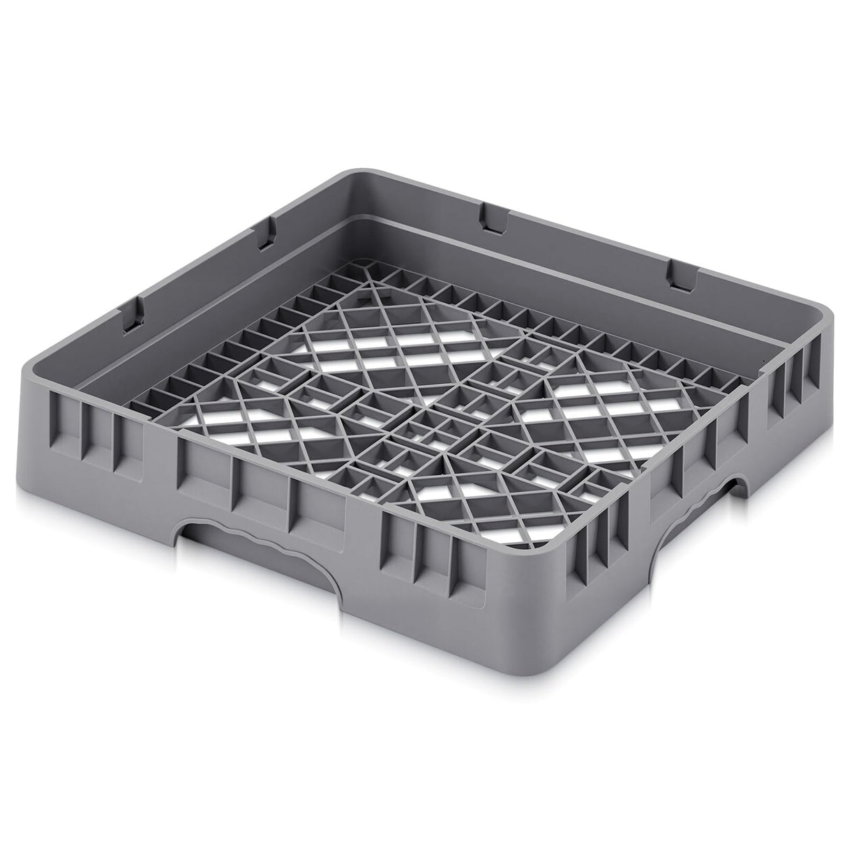 Aurelema 1 Pack Commercial Dishwasher Tray Rack Polypropylene Full Size Flatware Rack for Bowls Plates Knives Forks Cups (Basic,Gray)