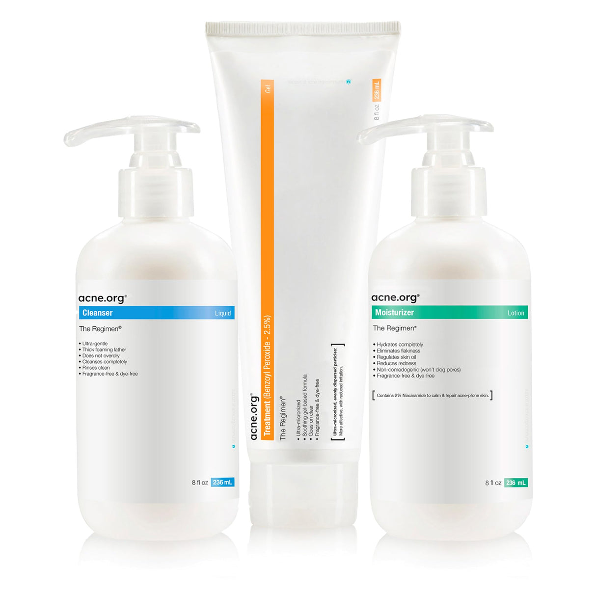 The Regimen Kit 8 oz. - Acne.org Complete 3 Step Acne Treatment Kit