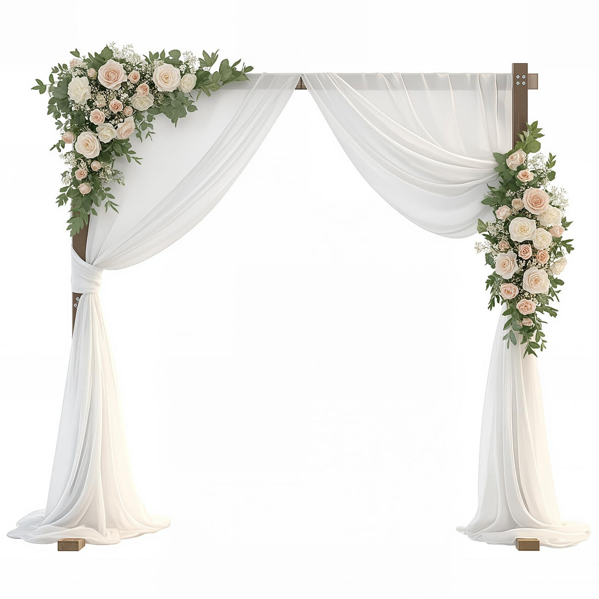7.2FT Wooden Wedding Arch Square Wood Arches Arbor Backdrop Stand for Ceremony Indoor Outdoor Wedding Party Proposal Scene Garden Beach Forest Rustic Boho Decoration