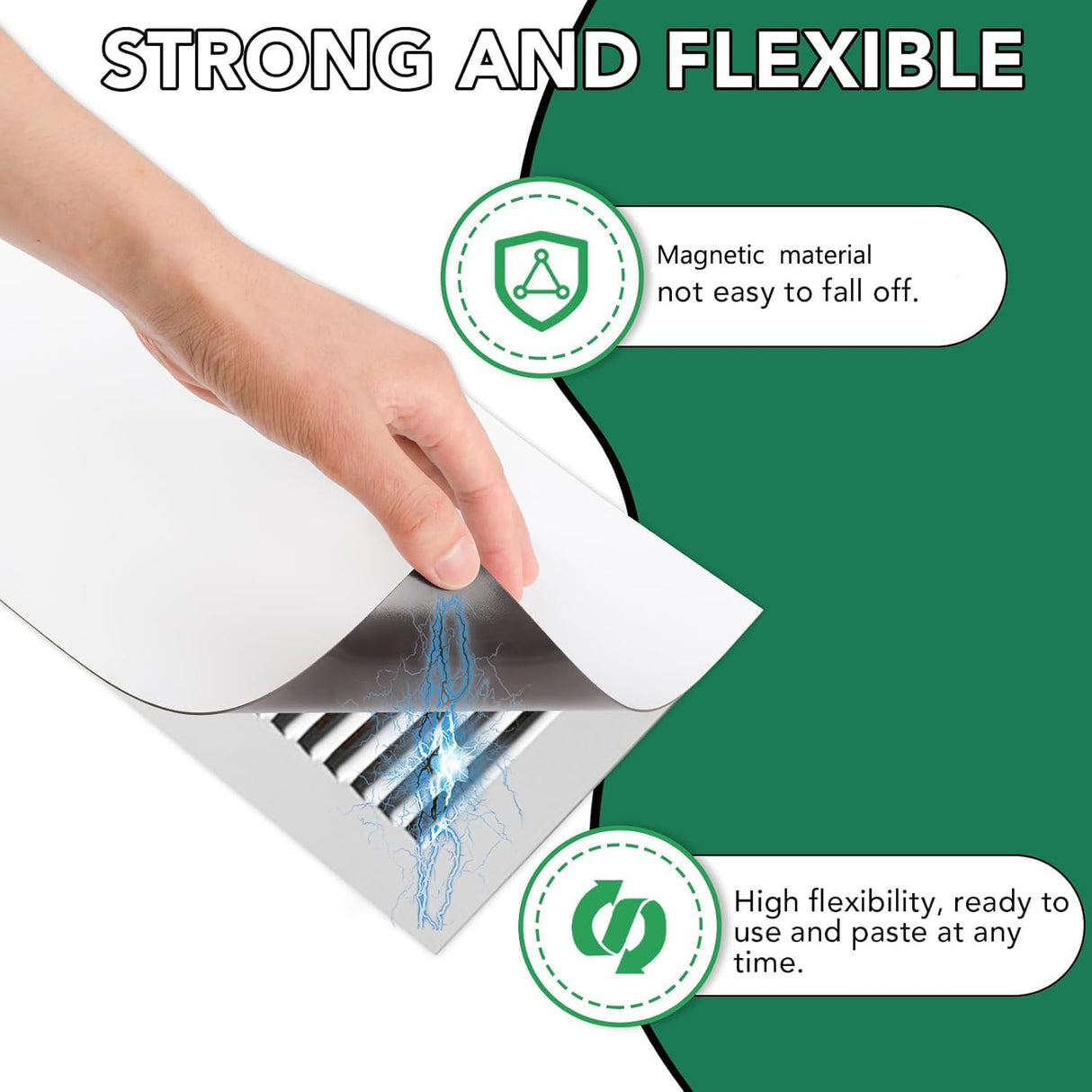 6 Pack Magnetic Vent Covers, Strong Vent Covers 5.5 X 12inch High Strength Magnetic Vent Cover for Floor Wall and Ceiling Registers Home HVAC and AC Vents