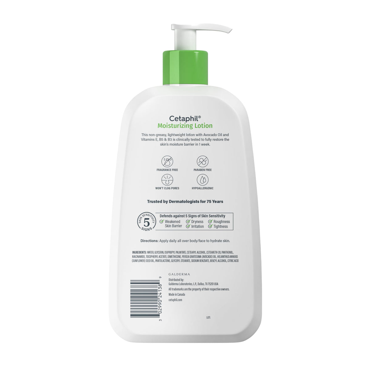 Cetaphil Moisturizing Face & Body Lotion, Sensitive Skin, 20oz