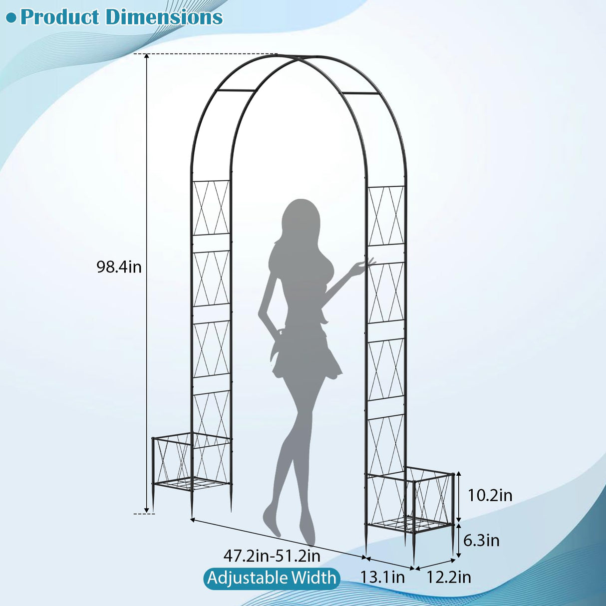 Heavy Duty Garden Arch Trellis for Climbing Plants Metal Garden Arbors
