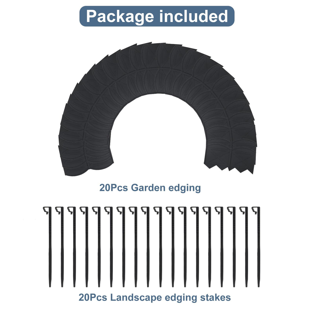 20Pcs Landscape Border,6 Inch 20Ft Garden Edging Border with Stakes Kits