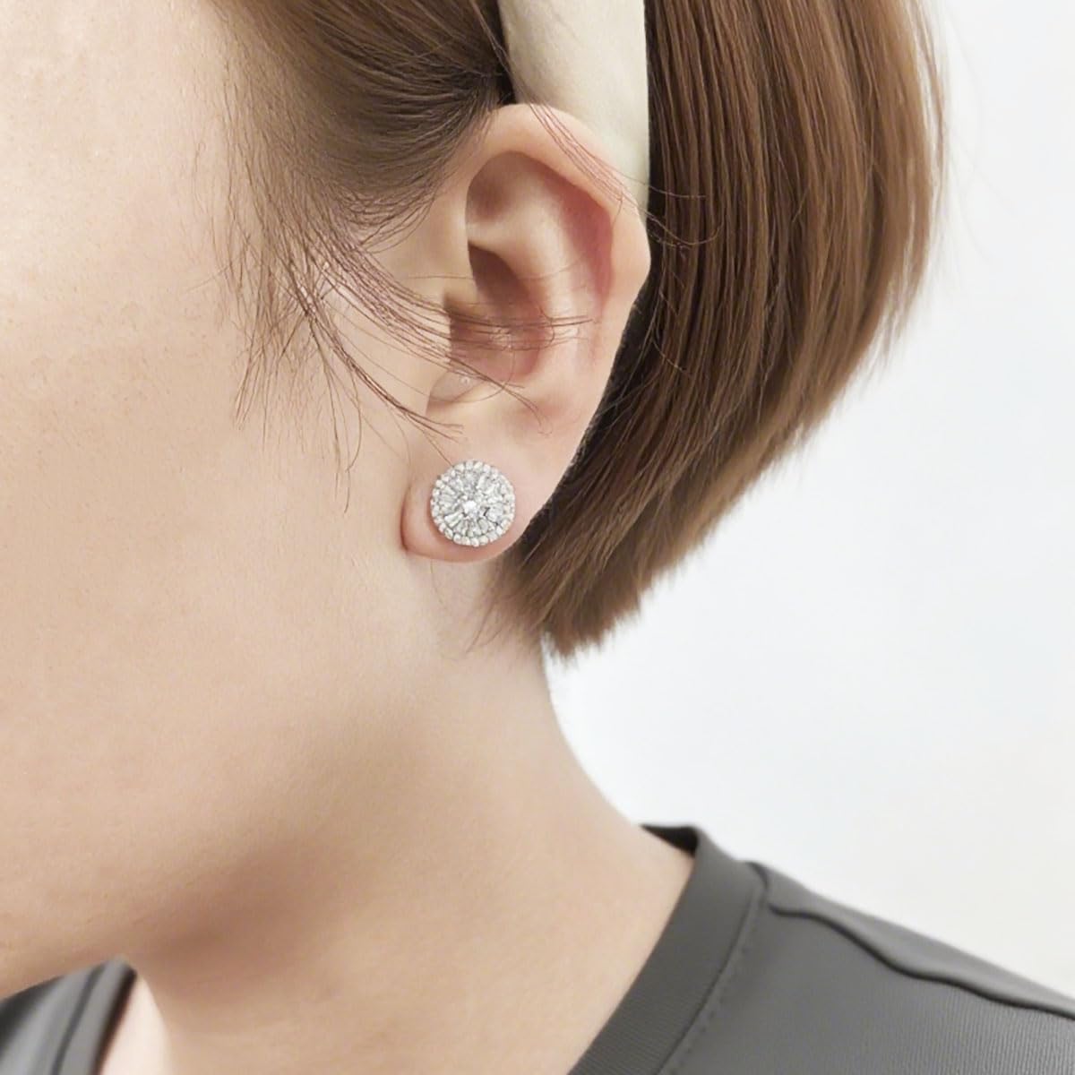 LuReen Earring Studs for Men Women Cubic Zirconia Earrings Set (2 Pairs)