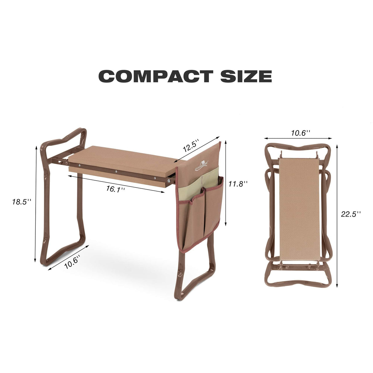 Clarfey Garden Kneeler and Seat, Garden Folding Bench with Tool Pocket, Garden Gloves and Soft EVA Kneeling Pad
