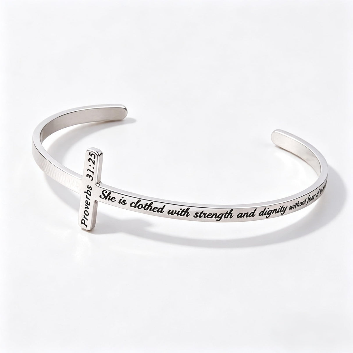 M MOOHAM Silver Cross Bracelet, Christian Gifts for Women