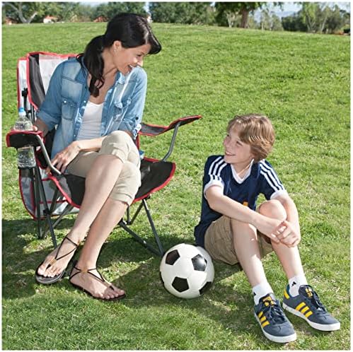 SwimWays Kelsyus Original Foldable Canopy Chair for Camping, Tailgates, and Outdoor Events, Grey/Red