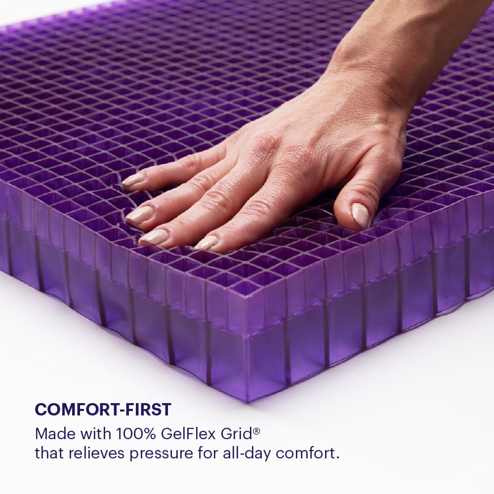 Purple Double Seat Cushion | Pressure Reducing Grid Designed for Ultimate Comfort | Designed for Office Chairs | Made in The USA