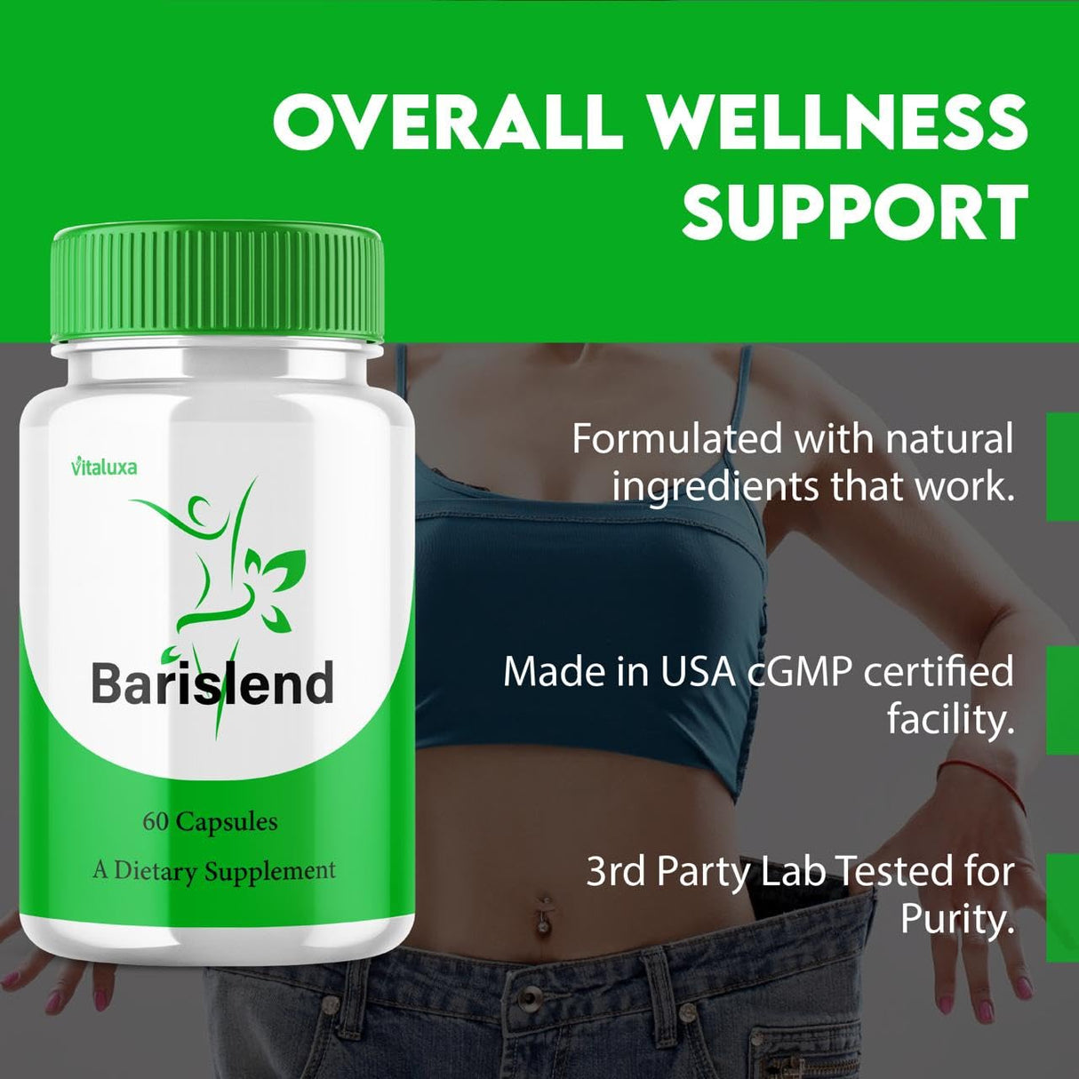 Barislend Capsules, Barisland Pills Pink Salt Blend for Women, Barislends Maximum Strength Supplement Official Advanced Formula Natural Energy Fitness Support, Bari Slend Review (60 Capsules)