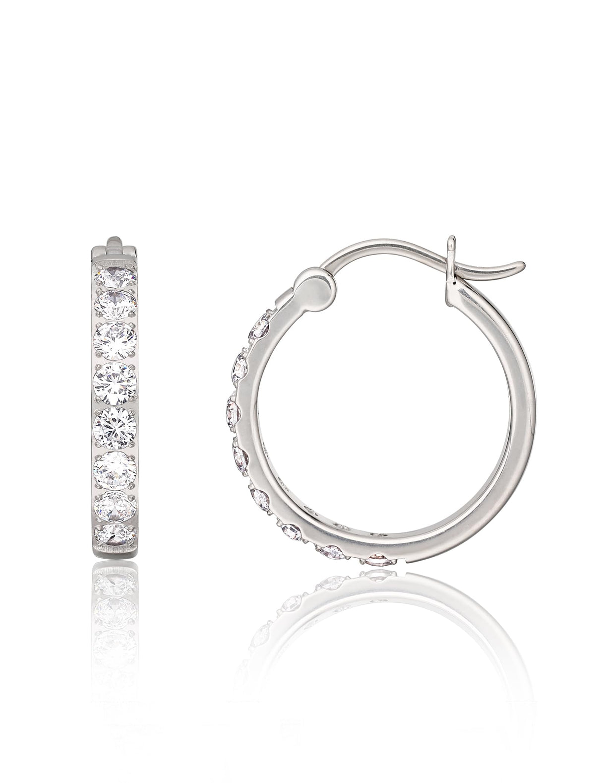 Limerencia G23 Pure Titanium Hypoallergenic Hoop Earrings, F136 Titanium Huggie Studs for Women Sensitive Ears (20 mm hoop silver)