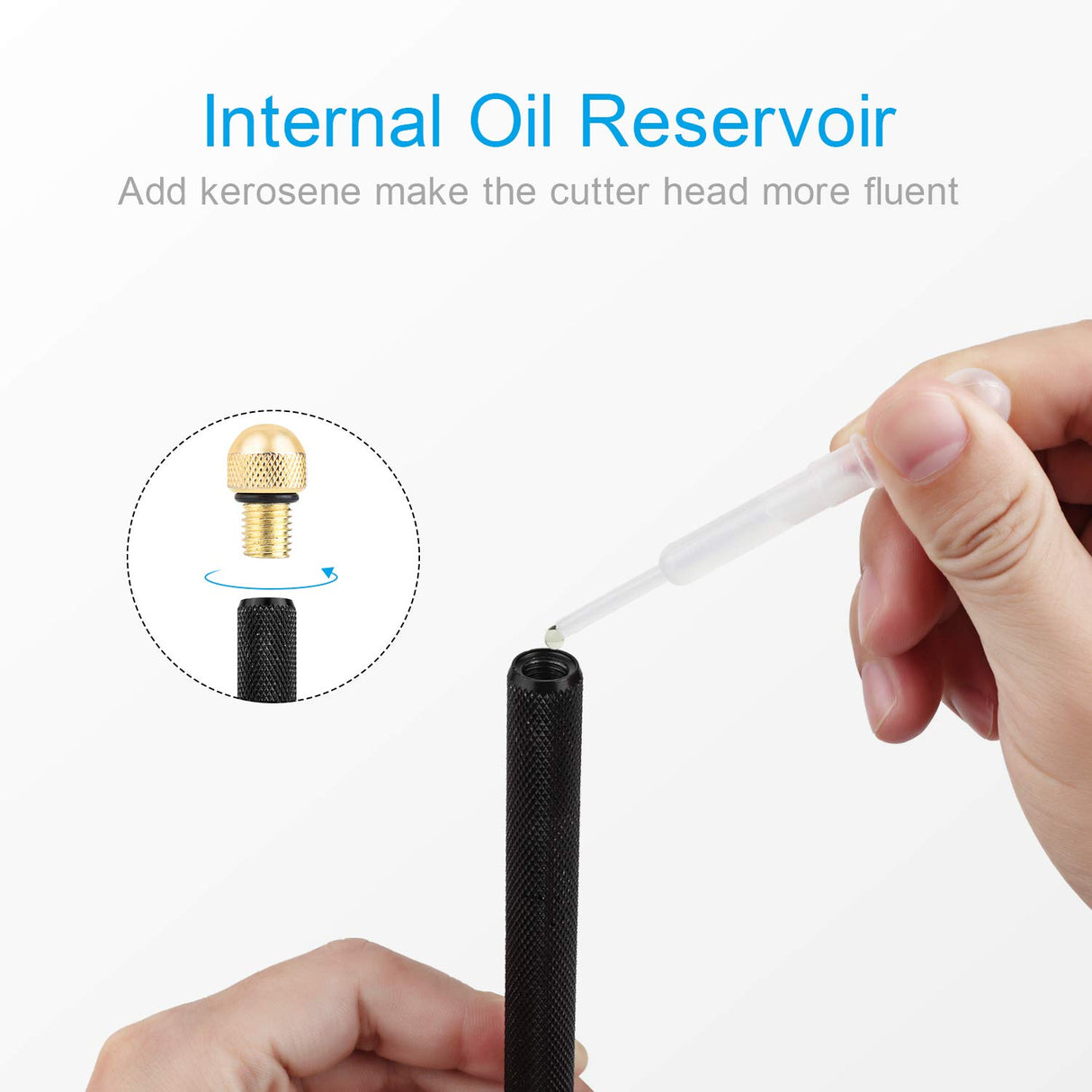 Glass Cutter 2mm-20mm, Upgrade Glass Cutter Tool, Pencil Style Oil Feed Carbide Tip for Glass Cutting/Tiles/Mirror/Mosaic.