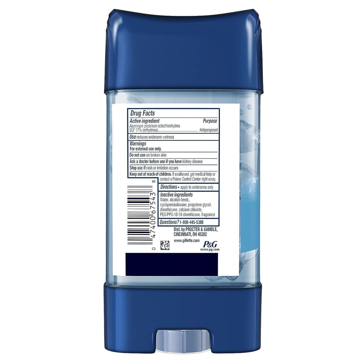 Gillette Antiperspirant Deodorant for Men, Cool Wave Scent 3.8 oz Pack of 4