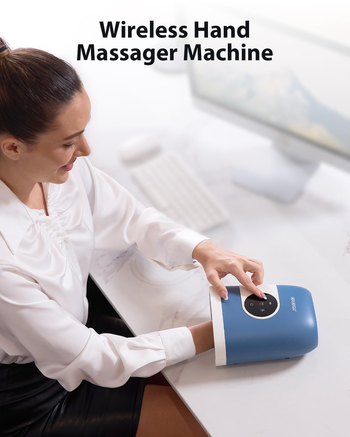 CINCOM Upgraded Hand Massager with Heat and Compression for Arthritis and Carpal Tunnel - Cordless & Rechargeable, Gifts for Women - FSA HSA Eligible