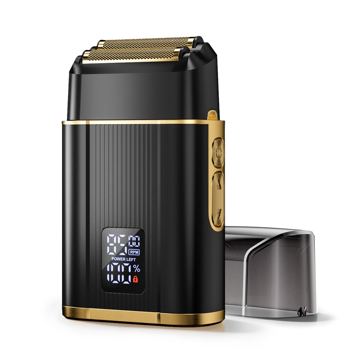 Foil Shavers for Men, High Speed Double Floating Blades Electric Razor, IPX6 Waterproof Dry/Wet, 2 Adjustable Speed Electric Shaver with LED Display, USB-C Deep Black