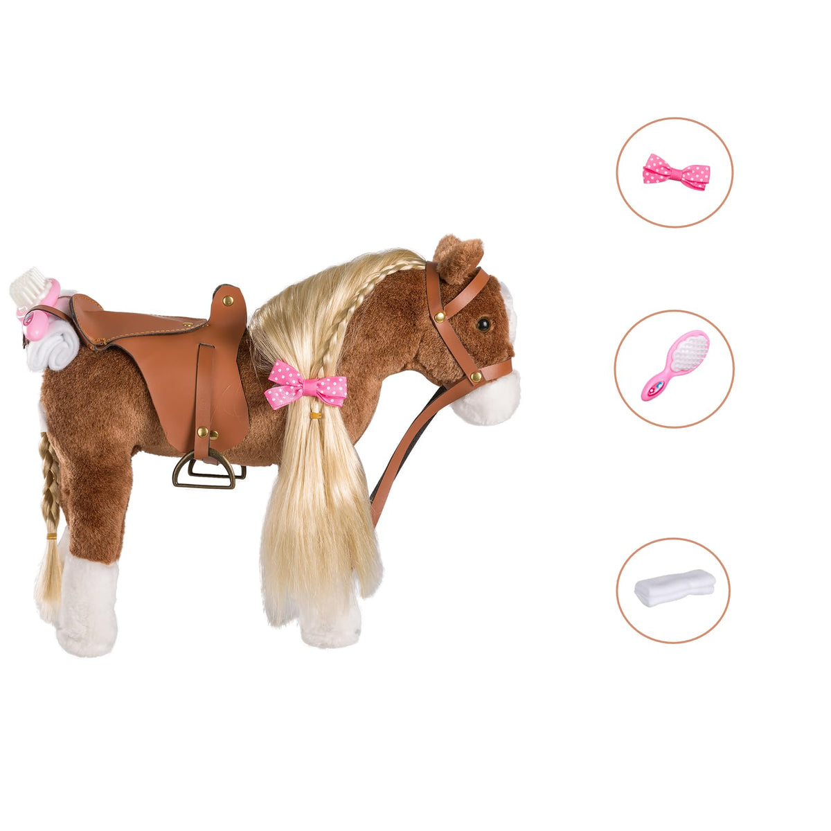 HollyHOME Horse Stuffed Animal,Horse Toys for Girls, Brown Pony, 11"