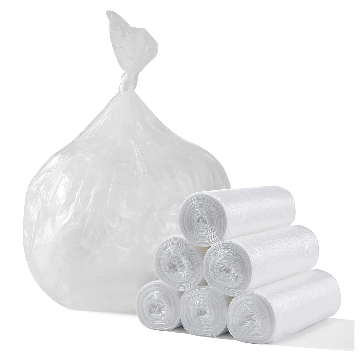 TYPLASTICS 45-48 Gallon Clear Trash Can Liners - 43" x 48" - High Density Garbage Bags - 200 Pack - Multipurpose for Office, Yard, Recycling, Industrial and Commercial