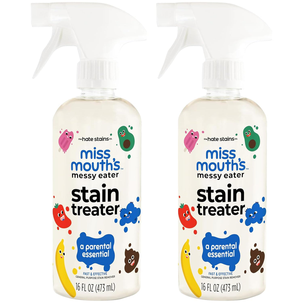 Miss Mouth's Messy Eater Stain Treater Spray - 4oz 3 Pack Stain Remover - Newborn & Baby Essentials - No Dry Cleaning Food, Grease, Coffee Off Laundry, Underwear, Fabric