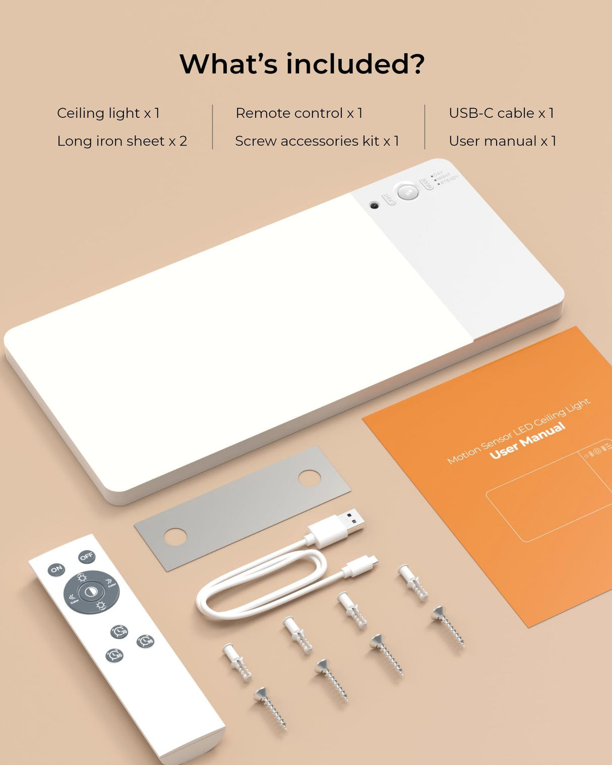 FULEN Rechargeable Motion Sensor Ceiling Light Upgraded,Closet Light with 12000mAh Battery, LED Shower Lights, Ceiling Lamp for Bathroom,Pantry,Garage,Remote Control
