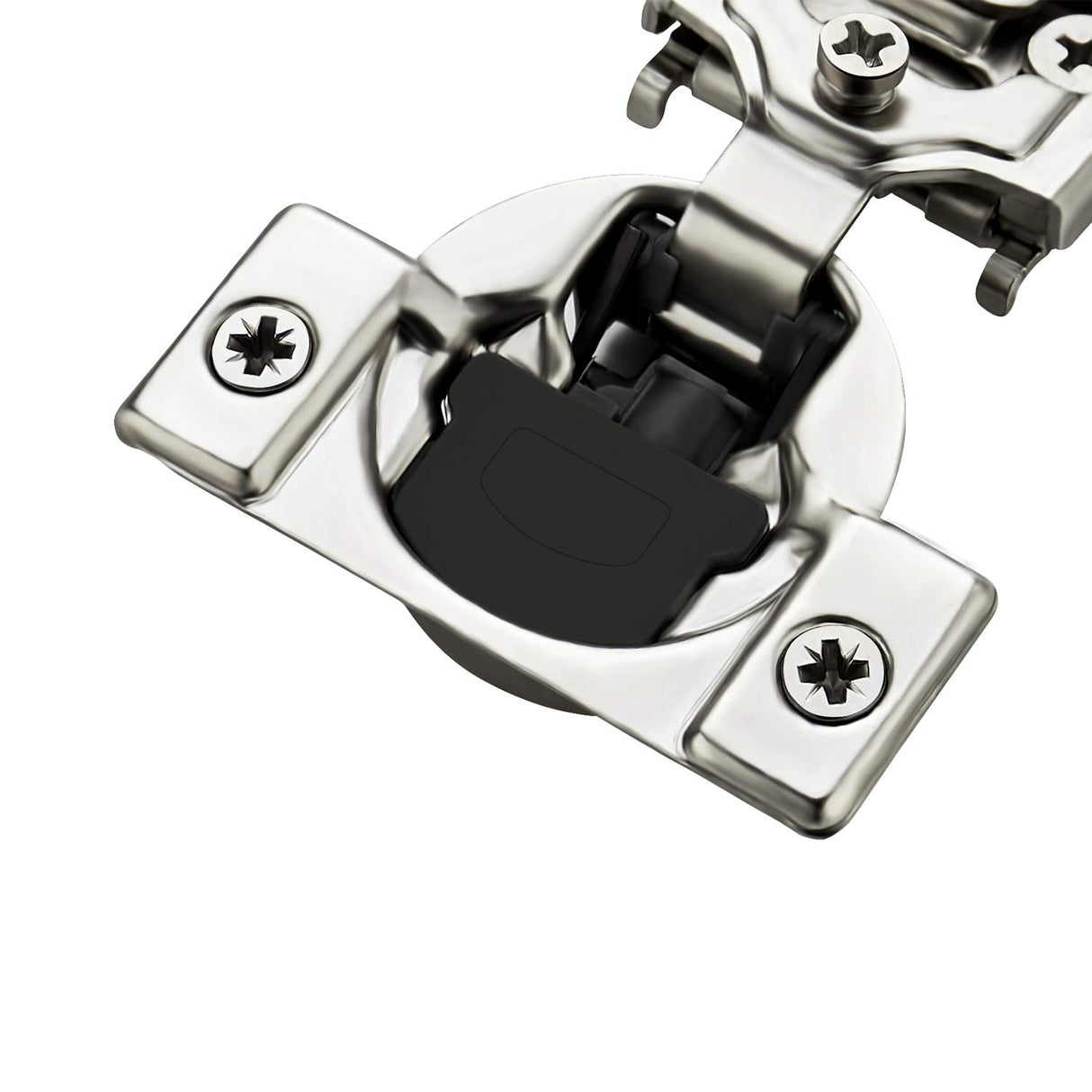 Ravinte 60 Pack (30 Pairs) 1/2 Inch Overlay Soft Close Hinges for Kitchen Cabinets - Satin Nickel Hidden Concealed Hinge, Stainless Steel, Self Closing