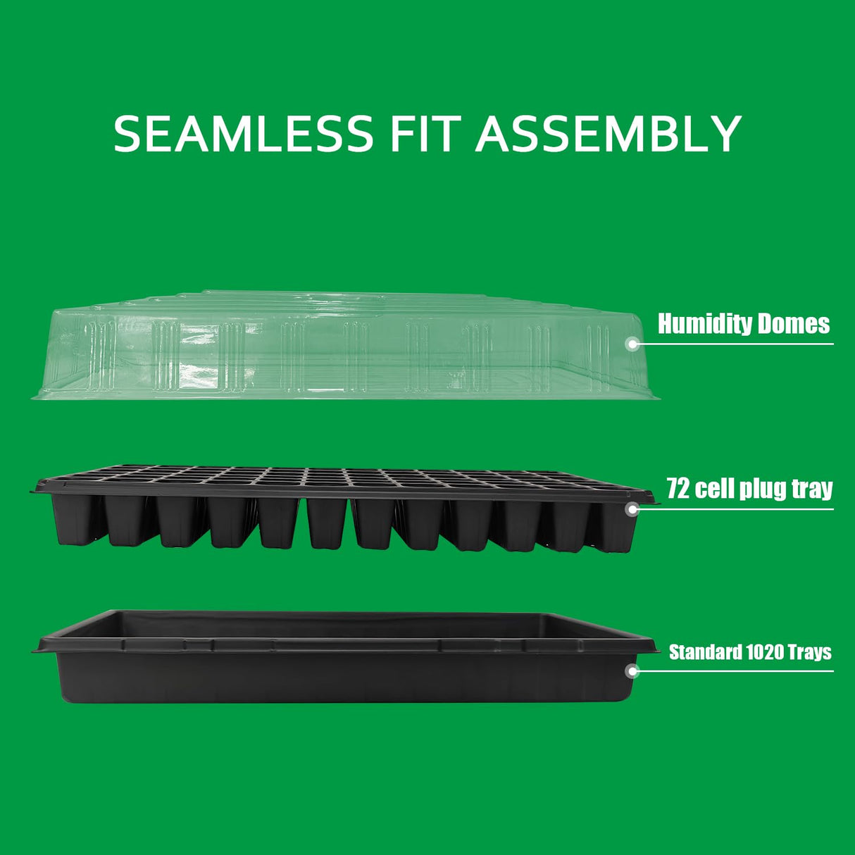 RooTrimmer Plant Growing Nursery, Standard 1020 Trays Plastic Sturdy Farmer Self Seedling Tray for Microgreens Indoor Nursery Pots Transplantation (5-Pack, 21.6"Ć11.2", 2.52" Deep, no Holes)