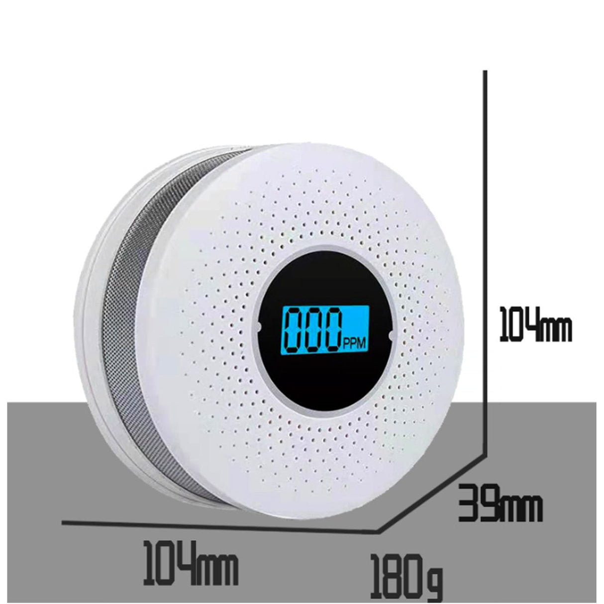 Exhaust Alarm with Visual LCD Display Double Transducer Detection Structure Loud 85dB for Indoor Observing Battery Propelled Exhaust Together