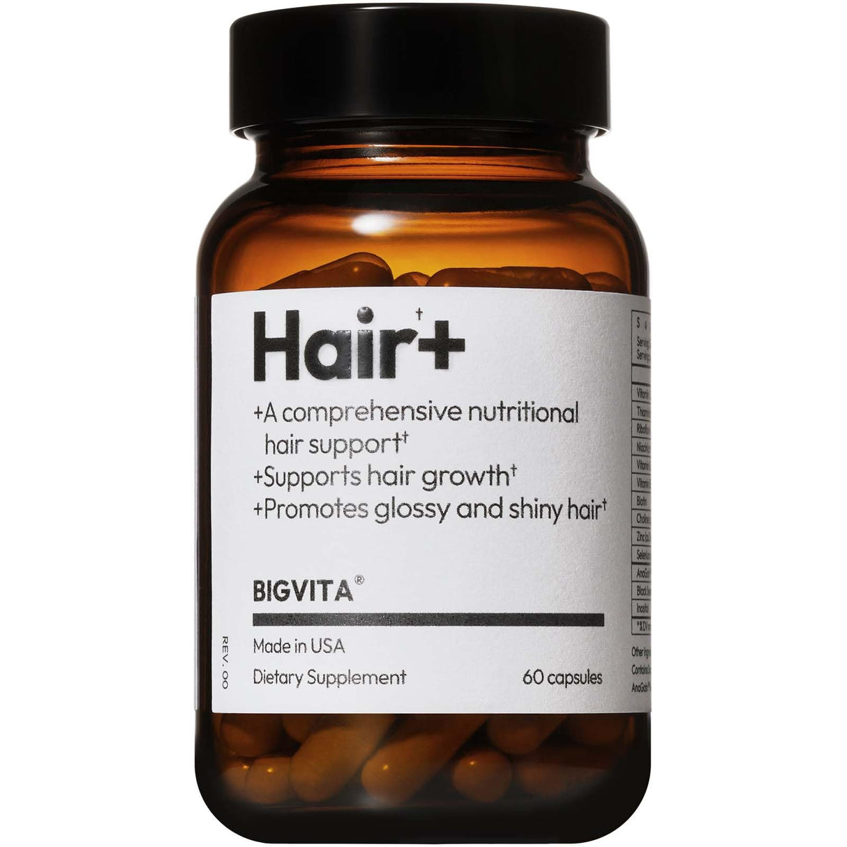 BIGVITA Hair Growth Supplement – Fast Hair Regrowth for Thicker, Fuller Hair | AnaGain™ Nu, Biotin, Black Sesame Extract | Hair Loss Support for Women & Men | Vegan, Gluten-Free – 1 Month Supply