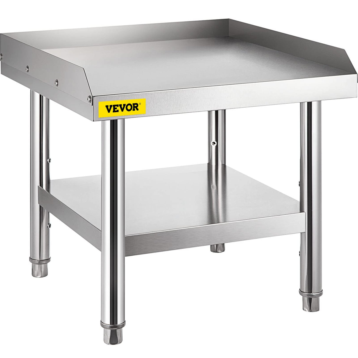 VEVOR Stainless Steel Equipment Grill Stand, 24 x 24 x 26 Inches Stainless Table, Grill Workstations with Adjustable Storage Undershelf, Equipment Stand Grill Table for Hotel, Home, Restaurant Kitchen