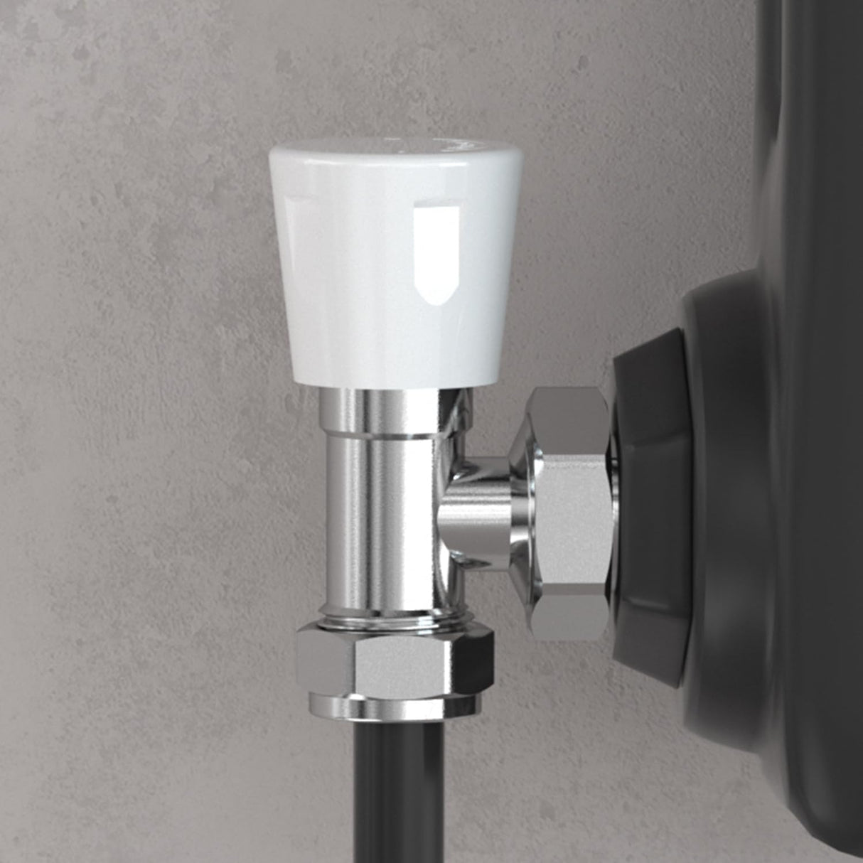 Vancoco Radiator Valve (Pair) - Angled Brass Radiator Valves with Lockshield Suit for Towel Radiators 1/2" /15mm Standard Thread