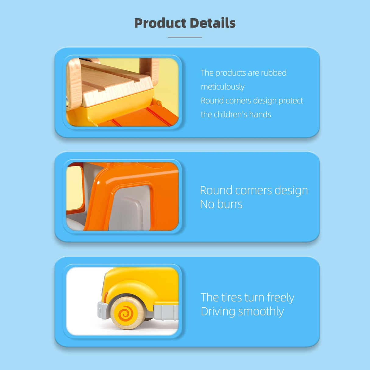 Toddler Toys for 2 3 4 5 Years Old Kids, Transport Car Carrier Truck Toy with 6 Wooden Vehicle, 30in Foldable Track Trailer with Light & Sound Effects, Best Gift Choice for Christmas, Birthday